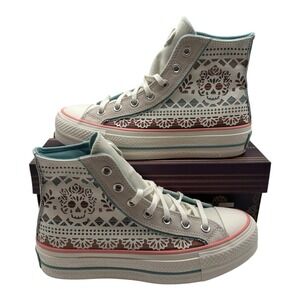 Converse Chuck Taylor All Star Lift Day Of The Dead Shoes Women's Sz 7.5 A12439C